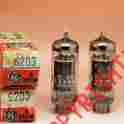 6203 Ge 1 Matched Pair 5 Star Tubes Nos Black Plates Top O Getter
