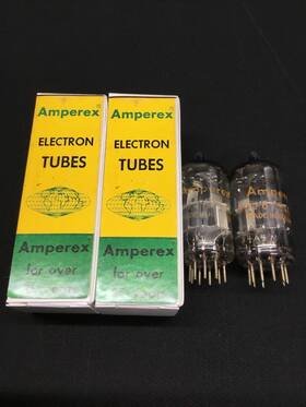 Amperex 10.9378 Matched Pair 6dj8 Ecc88 Ufo Getter Holland Audio Vacuum Tubes
