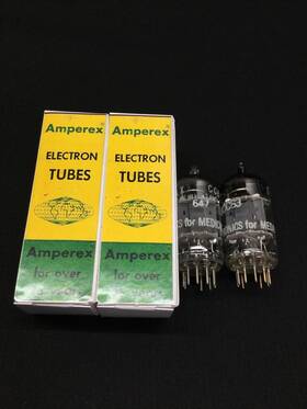108479 Amperex Matched Pair 12ax7 A Ecc83 Holland Premium Vacuum Tubes Test Nos