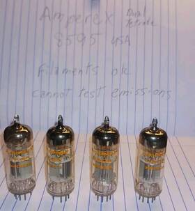 8595 Amperex Lot Of 4 Dual Tetrode Amplifier Tubes Filament Checked Only