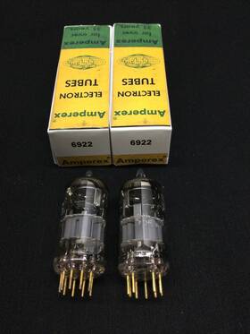 5.8513 Amperex 9.8354 Matched Pair Usn Cep 6922 Gold Pin Ecc88 7308 Vacuum Tubes