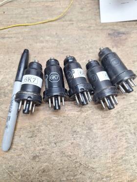 6k7-gt Assorted 6k7 Metal - Audio Guitar Amplifier Ham Radio Tv Tube Lot Of 5 Tested