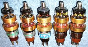 6bm6 Assorted Brands 6bm6/a Five Klystron Vacuum Tubes With Gold Plated Rings