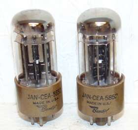 6x5g Bendix 5852 Te-5 Rare Nos Pair Jan Cea Tubes 4 Getters 6x5 351a