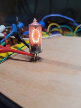 B-5755r Burroughs Nixie Tube With Socket No Left Decimal