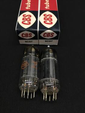10.8789 Cbs Matched Pair 6cg7 6fq7 Black Plate D Getter Vintage Vacuum Tubes D.9226