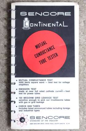 Continental Form-566 Sencore Mutual Conductance Tube Tester Book Emission Grid Leakage