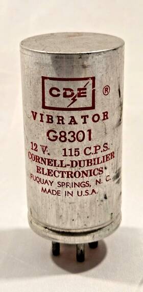 G8301 Cornell- Dubilier Cornell-dubilier Electronics Cde Model Vibrator Tube 115 C.p.s
