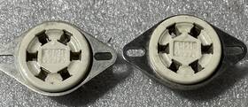 49370 Cph 2 Ea Vintage 6 Pin Ceramic Tube Sockets Preowned