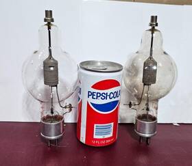 100th-75th Eimac 2 Emiac Tubes 100th - 1 75th No Continuity Display Steam Punk Project