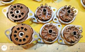 Ts103p03 Elco Lot Of 9 Pin Micanol Tube Sockets 1-3/32 Inch Centers 1/8 Hole