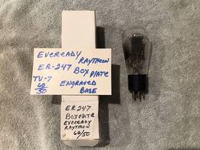 Er-247 Eveready Raytheon Box Plate Er- 247 Balloon Globe Tube Type 47 Engraved Tv-7d/u