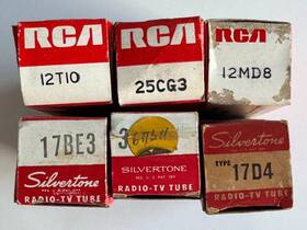25cg3 Ge 6al11 12md8 12t10 17be3 Lot Of 6 - Tv Tubes 17d4 In Boxes Tt2