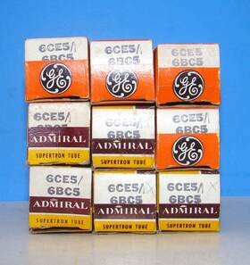 6ce5-6bc5 Ge 6ce5 6bc5 Nos Lot 9 Radio Audio Amplifier Vintage Electron Vacuum Tubes Valve