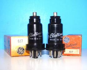 6j7-1620 Ge 6j7 Nos Vintage Radio Audio Metal Vacuum 2 Tubes Valve Amplifier Tested 6j7gt