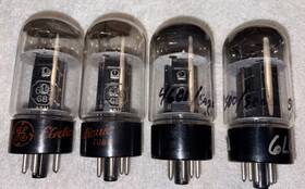 6l6bb Ge Vacuum Tube Rare Black Box Plate D Get Lot Of 4 Amplitrex Tested Nos
