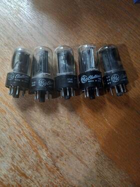 6w4-gt Ge Set Of 5 Octal 6w4 Gt Rect. Tubes All Tested