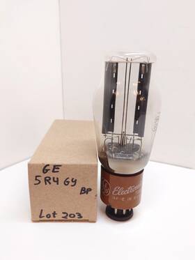 5r4gy Ge Cv717 Lot Of 1 Cv71 Tested Strong Vacuum Tube Black Plate Brown Base