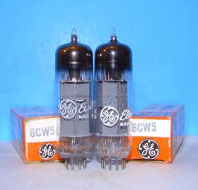 El86-6cw5 Ge 6cw5 Nos Radio Amplifier Electron Audio Vacuum Tubes 2 Valve Tested El86