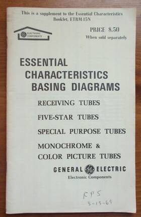 Etrm-15n Ge General Electric Essential Characteristics Basing Diagrams Booklet