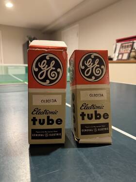 Gl-8013a Ge Matched Pair Vacuum Tubes With Boxes-generalelectric Transmitting Tube