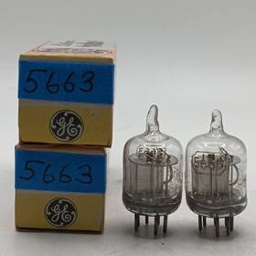 Gl5663 Ge Vacuum Tubes Matched Pair Hifi Preamp Audio Amp Tested Strong 86%