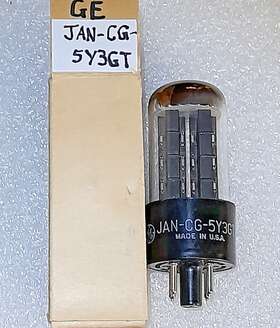 Jan-cg-5y3gt Ge Black Plate/top Rectangle Getter Tube Tv7-d Tested 57/52
