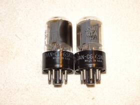 Jan-cg-6sn7gta Ge 2 X G.e. Tubes Very Strong Pair Military Specs #20