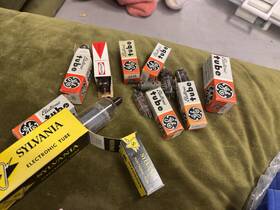 Ge Sylvania Raytheon 6sa4 Electronic Tubes 6f8 6f7 Lot With Original Boxes
