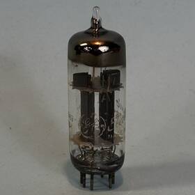 12bh7 Ge T517 1960 General Electric Vintage Gray Plate Halo Getter Tube