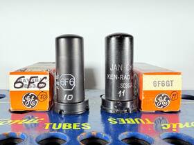 Us-6f6 Ge Lot Of 2 Tube And Ken-rad 6f6 Metal Tested Like Nos