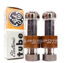 Jan-cg-6v6gty General Electric Near Perfect Matched Pair Of Tested 1960 Ge Military Vacuum Tubes