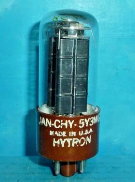 Jan-chy-5y3wgt Hytron 1 Rectifier Tube Black Plates D Getter Tested