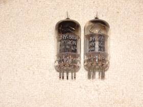 Jhy-5814 Hytron 2 X 12au7 Tubes Very Strong Matched Pair Black-d 1958 #10