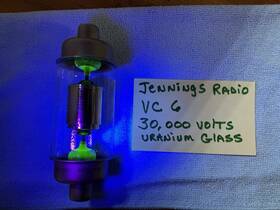 Vc6-32 Jennings Uranium Glass Seals Radio Capacitor 30 000 Volts Tube Vtg