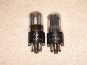 Jan-ckr-12sl7gt Ken-rad 2 X Tubes Very Strong Matched Pair Mil Specs#12