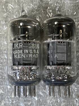 Jkr-5814 Ken-rad 2 S Early-two Micas Lg Sq Getters Black Plates Balanced Nos