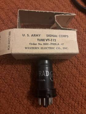 Vt-112 Ken-rad Sc883a Signal Corp Jan 6ac7 Vintage Military Audio Radio Tube 70%