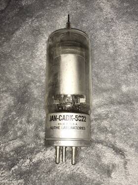 Jan-cadk-5c22 Kuthe Laboratories Hydrogen Thyratron Vacuum Tube
