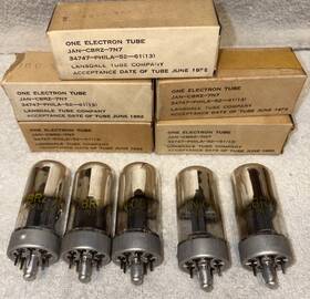 Jan-cbrz-7n7 Lansdale Jan-cbr7n7 Lot Of 5 1952 Black Plate Tall C Top Tube Rare New In Box