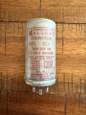 Mallory G1601/g859 6 Volt Vibrator 4 Pin Model 859 Usa 235120 Tested Working