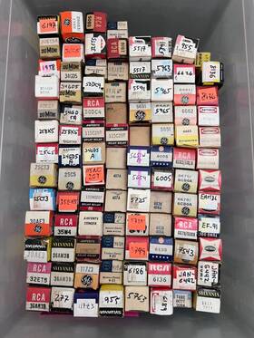 12ez6 Motorola Lot Of 100 New And Used Electron Radio Vacuum Tubes Sylvania Rca Delco Ge Moto