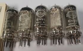 En91 Mullard 5 Great Brittain Vacuum Tubes Lot Tested 100%