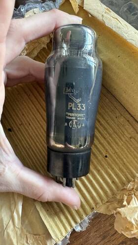 Pl33 Mullard Bva Inch Pentone Valve Smoked Glass Nos Power Output Audio Tube