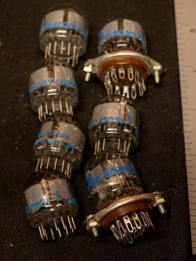 Nl-8037 National Electronics Lot Of 8 Nixie Tubes Sockets Ics Clock Project Tested