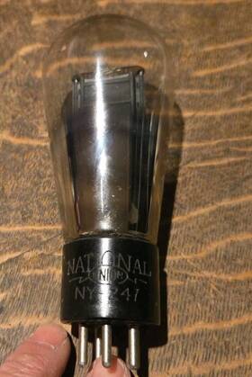 Nu-247 National Vintage Union Globe Shaped Radio Vacuum Tube Tests Good/strong