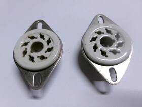 National T-13c30 2 Vintage Ceramic Octal Tube Sockets