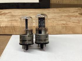 Vt-94-d National Union / Military 6j5gt/g 1950 Pair 6j5gt Vacuum Tube 3-mica Triode Clear Top Black Plate
