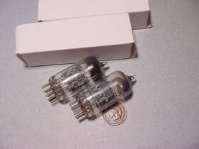 12ad7-ecc83 Nec 12ad7 Tube Pair Japan-made Circa 60s Square Getter Strong Tested