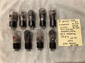 Pa-227 Perryman Lot Of 9 Globe Type 27 Receiver Vacuum Tubes Dx227 Engraved Base Tested